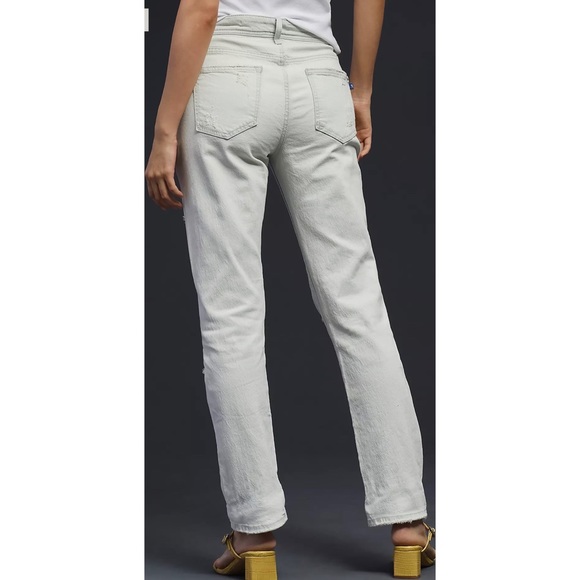 Anthropologie Pilcro Destroyed Mid-Rise Slim Boyfriend Jeans Light Wash Size 32 - Picture 4 of 11